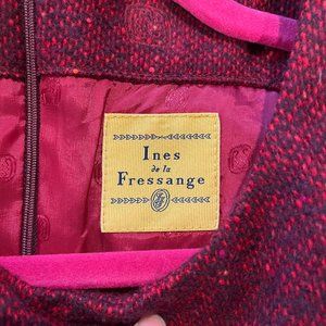 Ines de la Fressange wool dress silk/satin lining